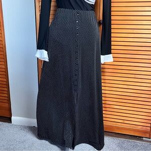 Briggs New York Woman Black Polka Dot Maxi Skirt